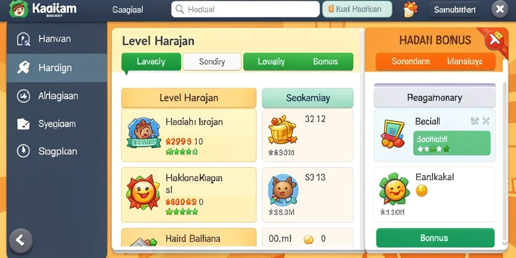 Screenshot memperlihatkan koleksi permainan yang beragam.